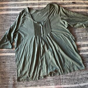 Woman Within Size 3X Olive Green Blouse